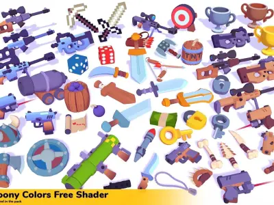 Hypercasual Action Props Pack Volume 4 Low-poly 3D model