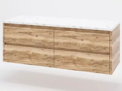 Wood and Marble Furniture Free low-poly 3D model