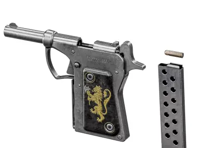 The Eriksen M25 Pistol 1925 Low-poly 3D model