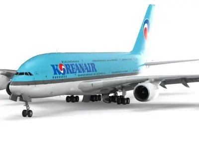 Airbus A380 Korean Air - Element 3D 3D model