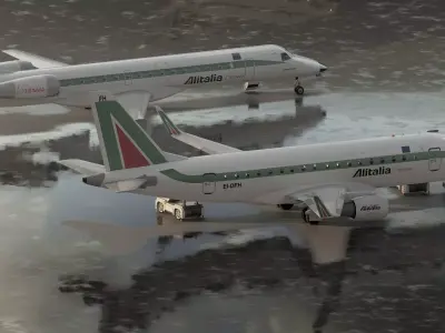 EMBRAER E170 A and EMBRAER E145 3D model