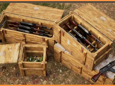 CargoMilitaryBox   GameReady Assets Low-poly 3D model