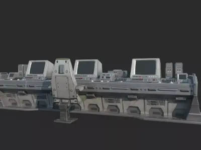 Computer Console of the Early Starry Future Sci-Fi Era 3D model