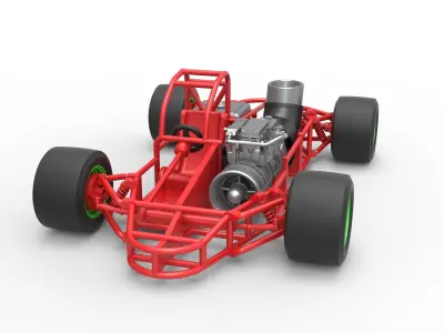 Concept jet race car Scale 1 to 25 3D print model