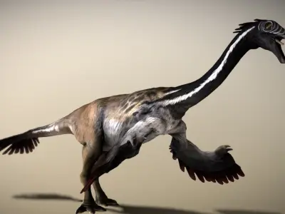 Gallimimus The Ostrich Mimic of the Cretaceous Low-poly 3D model