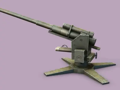 Flak C127D  36 3D models military gun Low-poly 3D model
