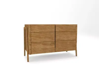 natuzzi wooden dresser with three drawers Free 3D model