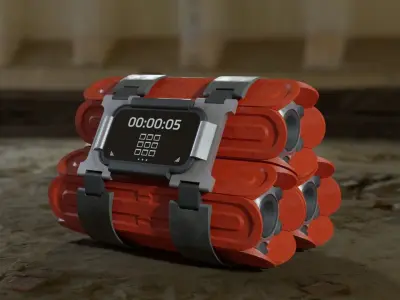 Timebomb SciFi Low-poly 3D model