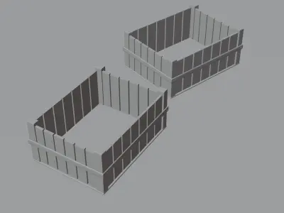 3d Wooden Box With Textures 3D model
