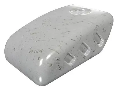 Aluminium Bike Fuel Tank Low-poly 3D model