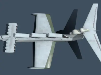 Lun-class ekranoplan project 903 Low-poly 3D model