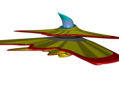 Spaceship flying saucer Low-poly 3D model