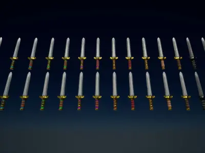 Stylized PBR Little Sword Pack V2 Low-poly 3D model
