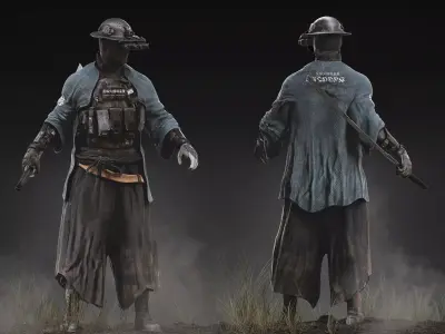 Sci Fi Samurai Low-poly 3D model