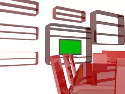 Minimal Design Furniture Set and Led TV Free 3D model