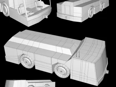 Airport Pushback Truck Low-poly 3D model