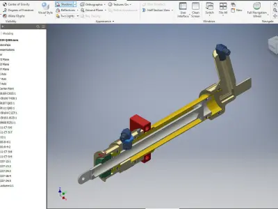 P-51D Mustang Strut Assembly - Hydraulic Tail Wheel Operating 3D print model