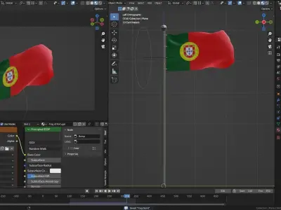 Animated Portugal Flags 3D model