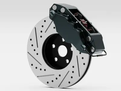 Vortex-X Brake Caliper and Brake Disc 3D model