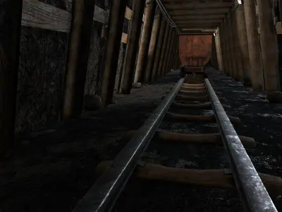 Underground Coal Mine Tunnel Low-poly 3D model