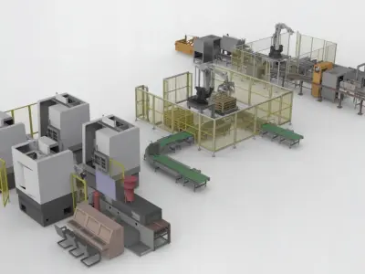 Large manipulator layout equipment line 3D model