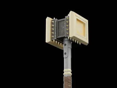 Double Headed War Hammer Low-poly 3D model