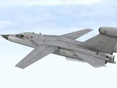 Fighter Jet Flying In Sky Plane V08 Low Poly 3D Model Low-poly 3D model