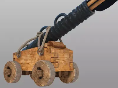 middle ages old cannon  Daejanggunpo Rigged 3D model