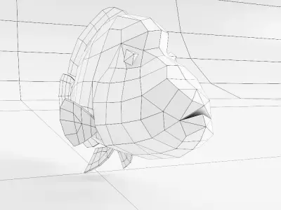 Napoleon fish low poly 3d model  Low-poly 3D model