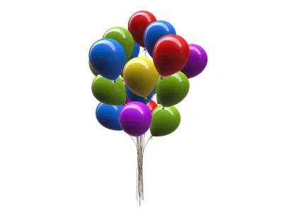 Balloons heart balloon 3D Model Collection