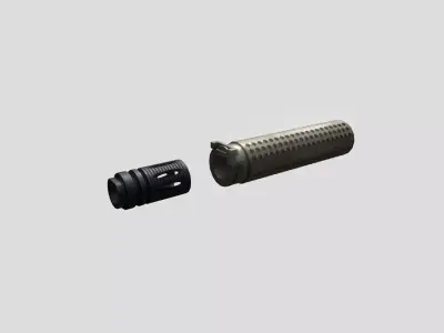 KAC M4QD QDSS NT4 Suppressor and Flash Hider Low-poly 3D model