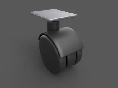 Plastic Caster Wheel Low-poly 3D model