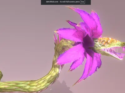 Mythical SnakePlant Wild Plant 3D model