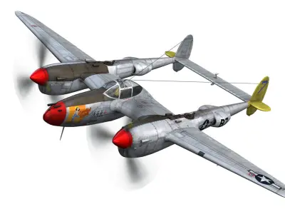Lockheed P-38 Lightning - Beautiful Bitch 3D model