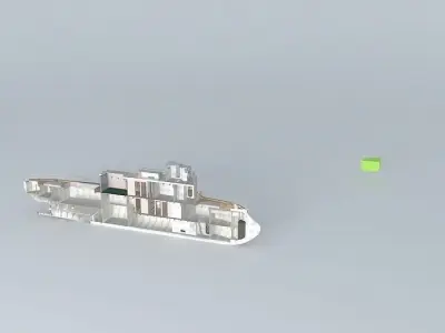 Kaiserliche Marine Kanonenboot SMS AfrikaFULL INTERIOR part ... Free 3D model