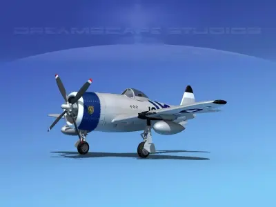 Republic P-47D Thunderbolt V16 3D model