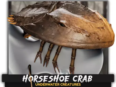 Horseshoe Crab - Trilobite - Monster Underwater Creature - 24 Low-poly 3D model