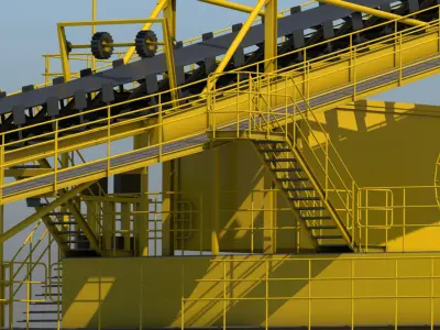 Excavator Conveyor Belt 1 3D model