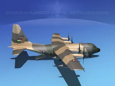Lockheed C-130 Hercules Royal Jordanian 3D model