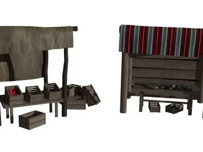 Medieval marketplace 3D model