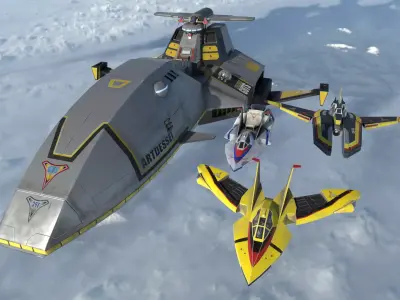 ARTDESSIE ultrman tiga plane aircraft Low-poly 3D model Low-poly 3D model