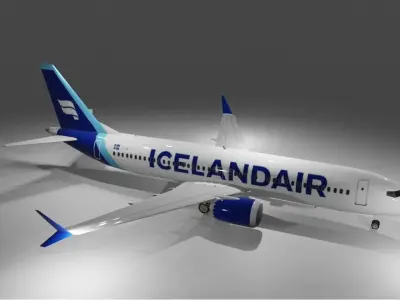 Iceland air boeing 737 max 8 3d model  Low-poly 3D model