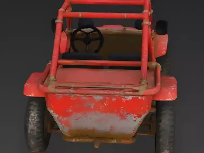 Wasteland-Scrapper Dune Buggy 3D Model Low-poly 3D model