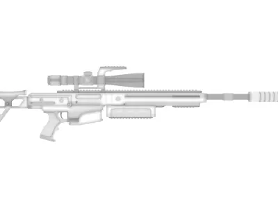 Sci-Fi Sniper Low-poly 3D model