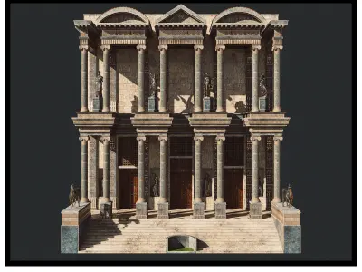 Library Of Celsus - Ephesus PBR Low-poly 3D model