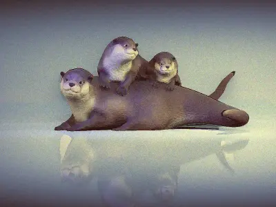 otters three 3D model