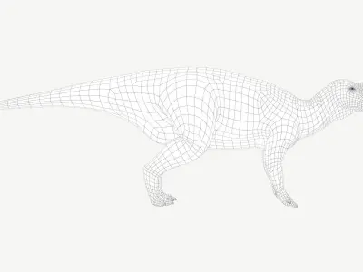 Muttaburrasaurus dinosaur Low-poly 3D model