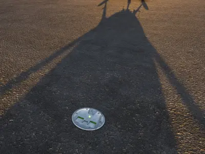 Airport Runway lights and Taxi lights Low-poly 3D model