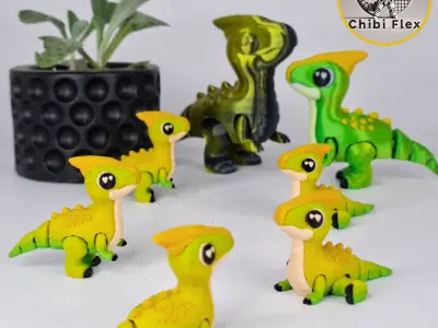 Flexi Mini Parasaurolophus Print In Place No Supports 3D print model