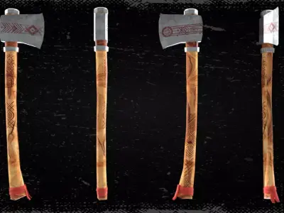 Tribal Ritual Axe Low-poly 3D model